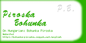 piroska bohunka business card